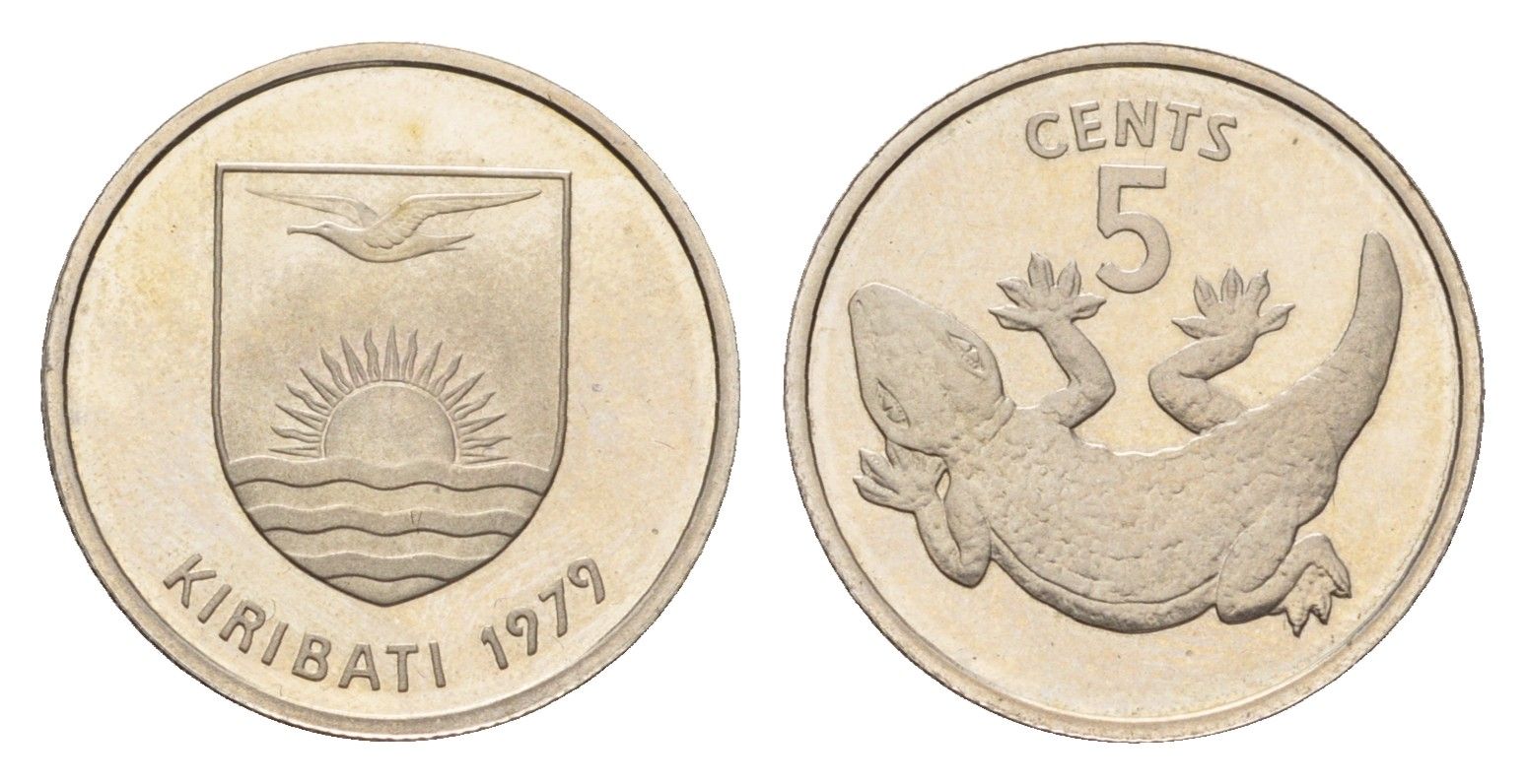 Кирибати 5 центов 1979 год-тип, не магнитный KM 3 медно-никель PROOF 413-2735