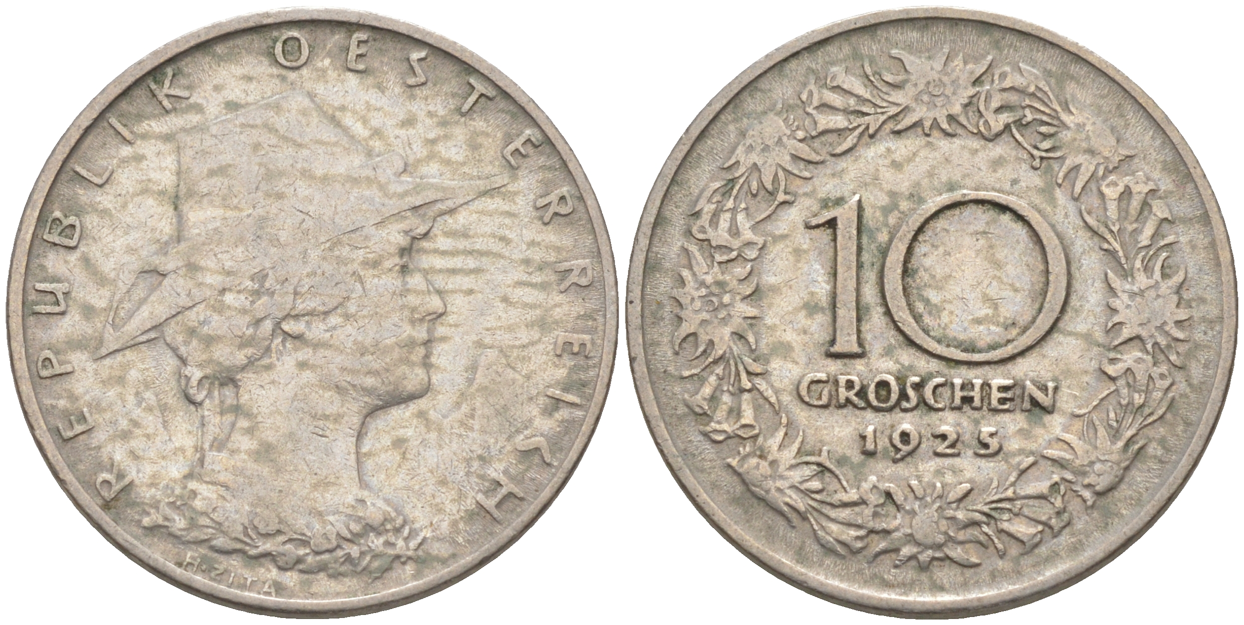 Австрия 10 грошей 1925 KM 2838 медно-никель 63-245