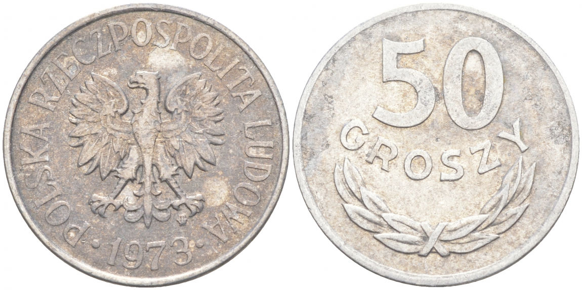 ПОЛЬША 50 ГРОШЕЙ 1973 MW KM 48.1 алюминий 68-345