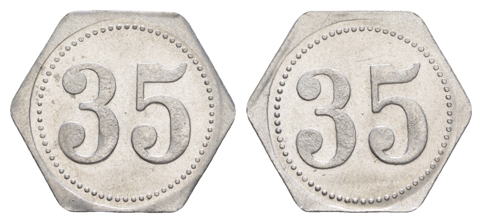 Германия жетон в 35 пфеннигов для приобретения "стакана пива" ND размер 21,5x21,5 мм, вес 0,97 гр алюминий UNC 4638-917