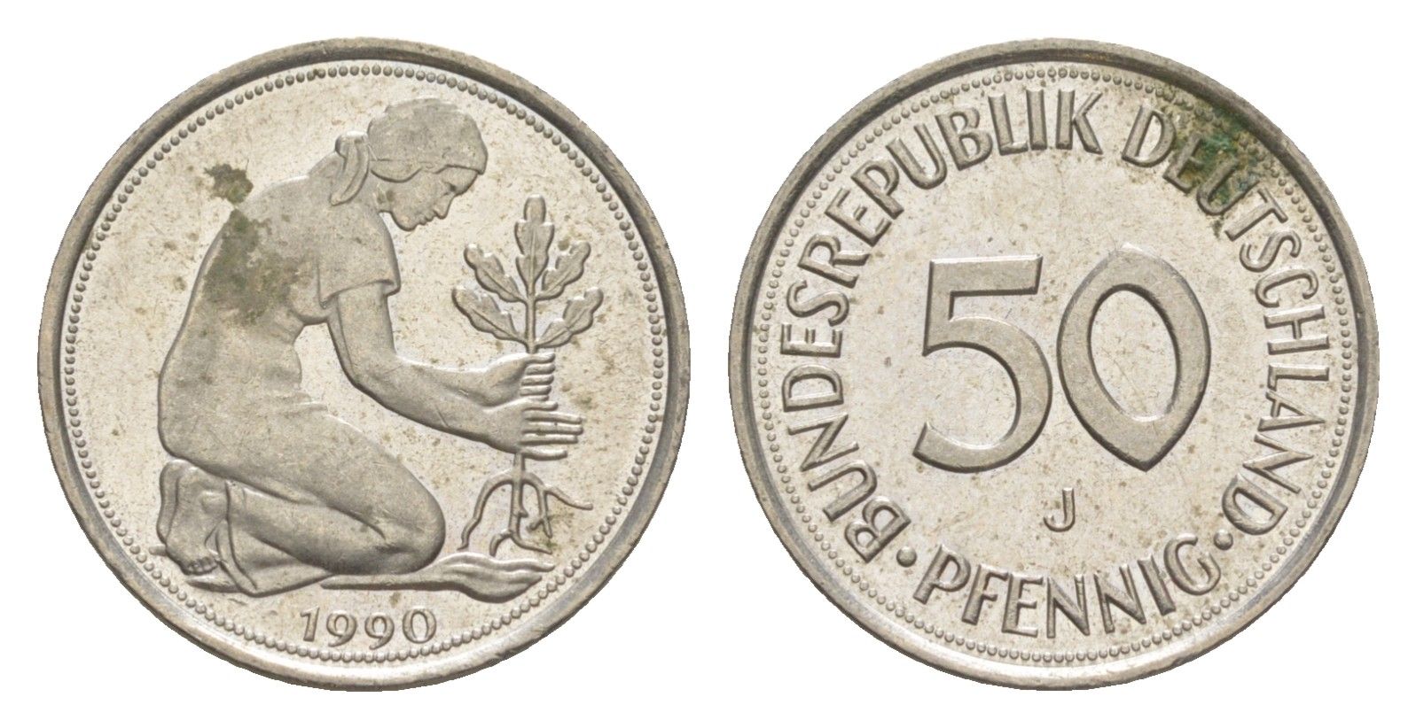 Германия 50 пфеннигов 1990 J KM 109.2, J. 384a медно-никель 4632-924