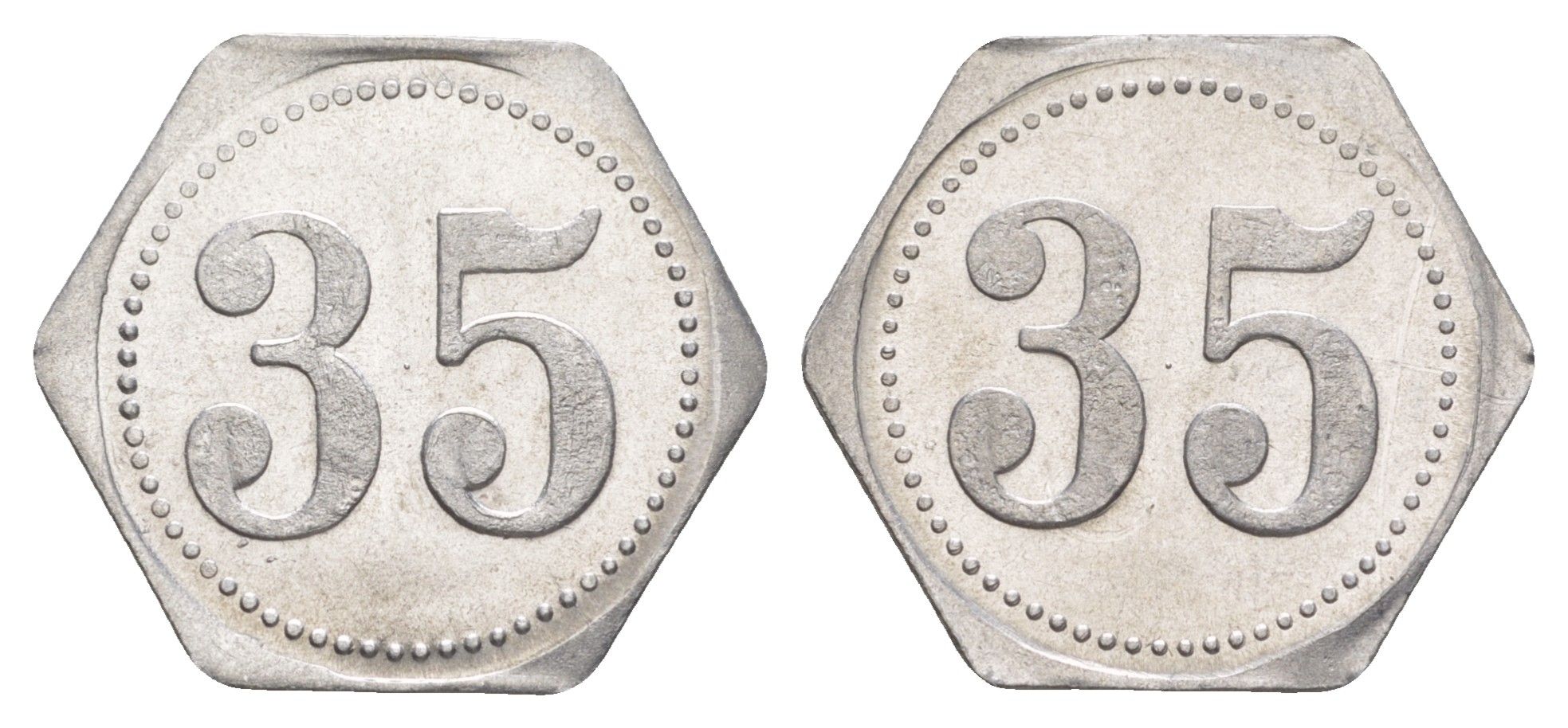 Германия жетон в 35 пфеннигов для приобретения "стакана пива" ND размер 21,5x21,5 мм, вес 0,97 гр алюминий UNC 4638-925