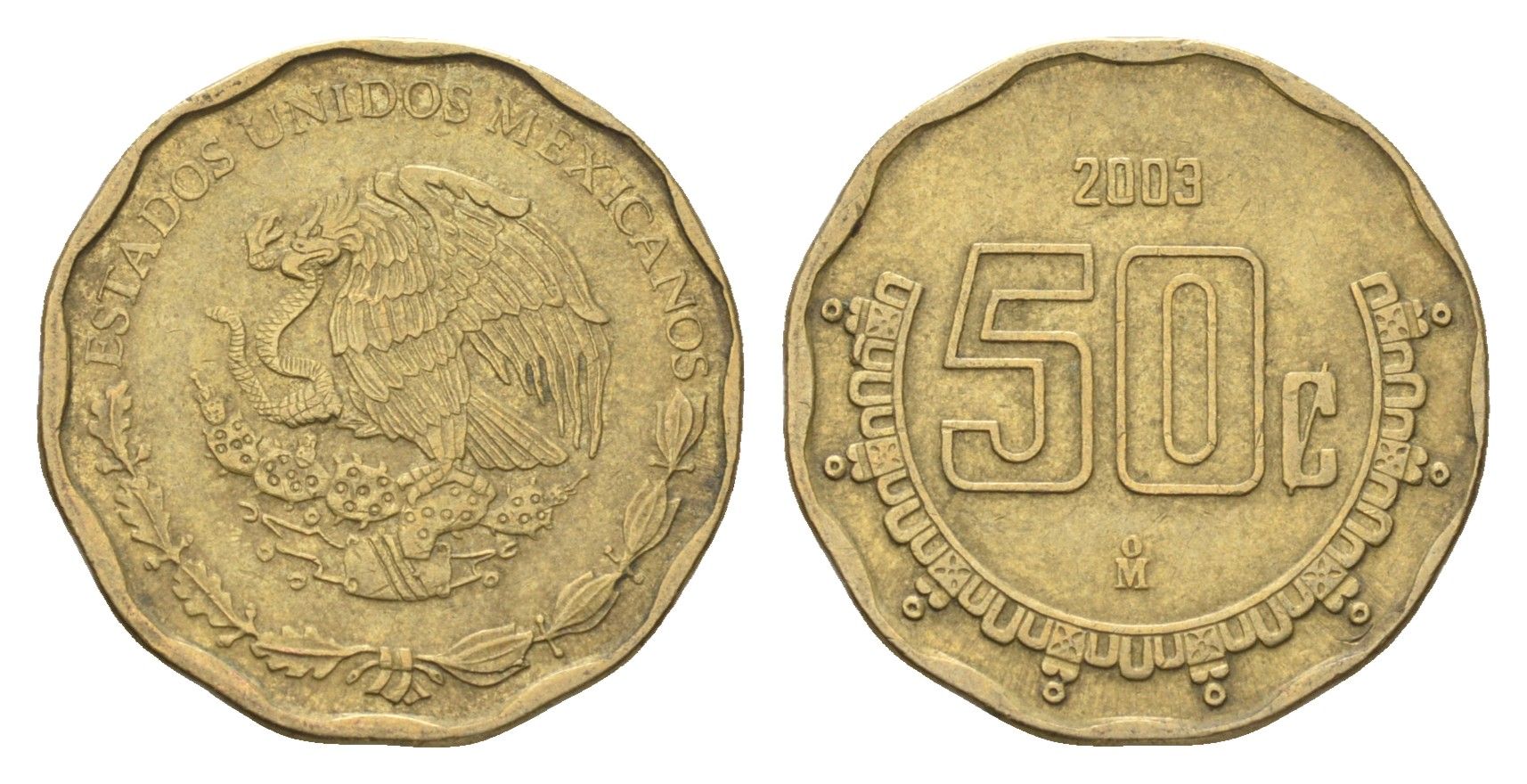 Мексика 50 сентаво 2003 KM 549 алюминиевая бронза 4664-765