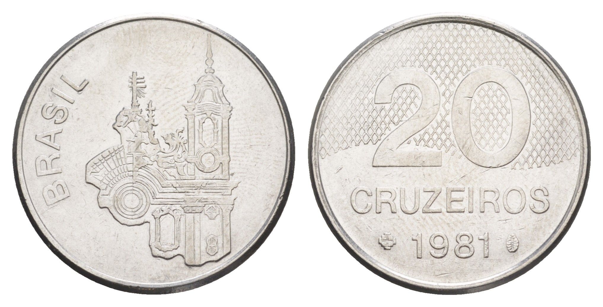 Бразилия 20 крузейро 1981 KM 593.1 нержавеющая сталь UNC 4642-1224