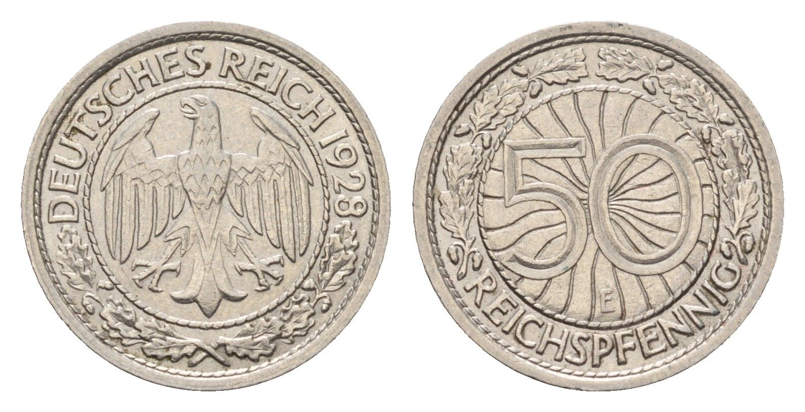 Германия 50 рейхспфеннигов 1928 E KM 49, J. 324 никель 4164-256