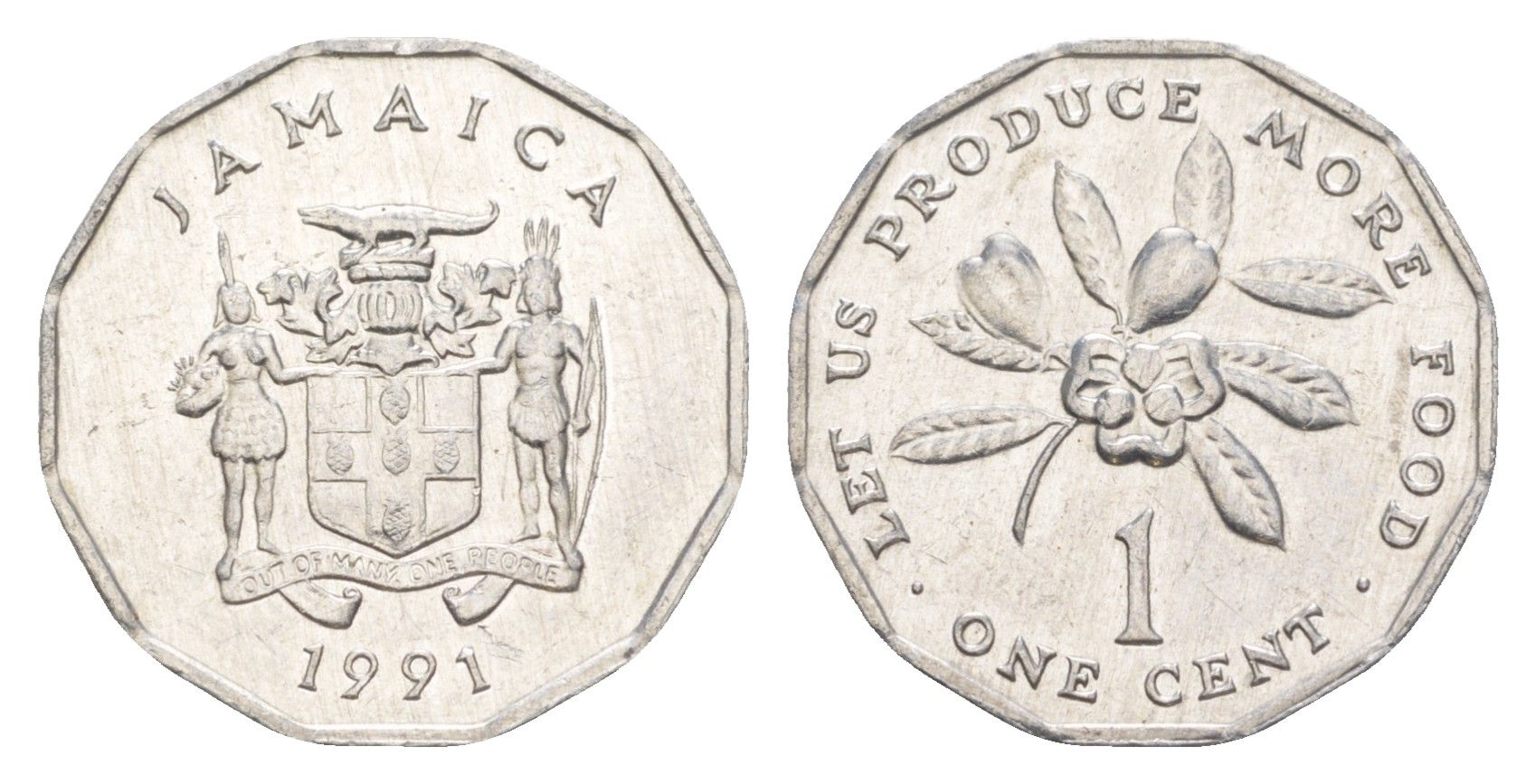 Ямайка 1 цент 1991 KM 64 алюминий 4644-553