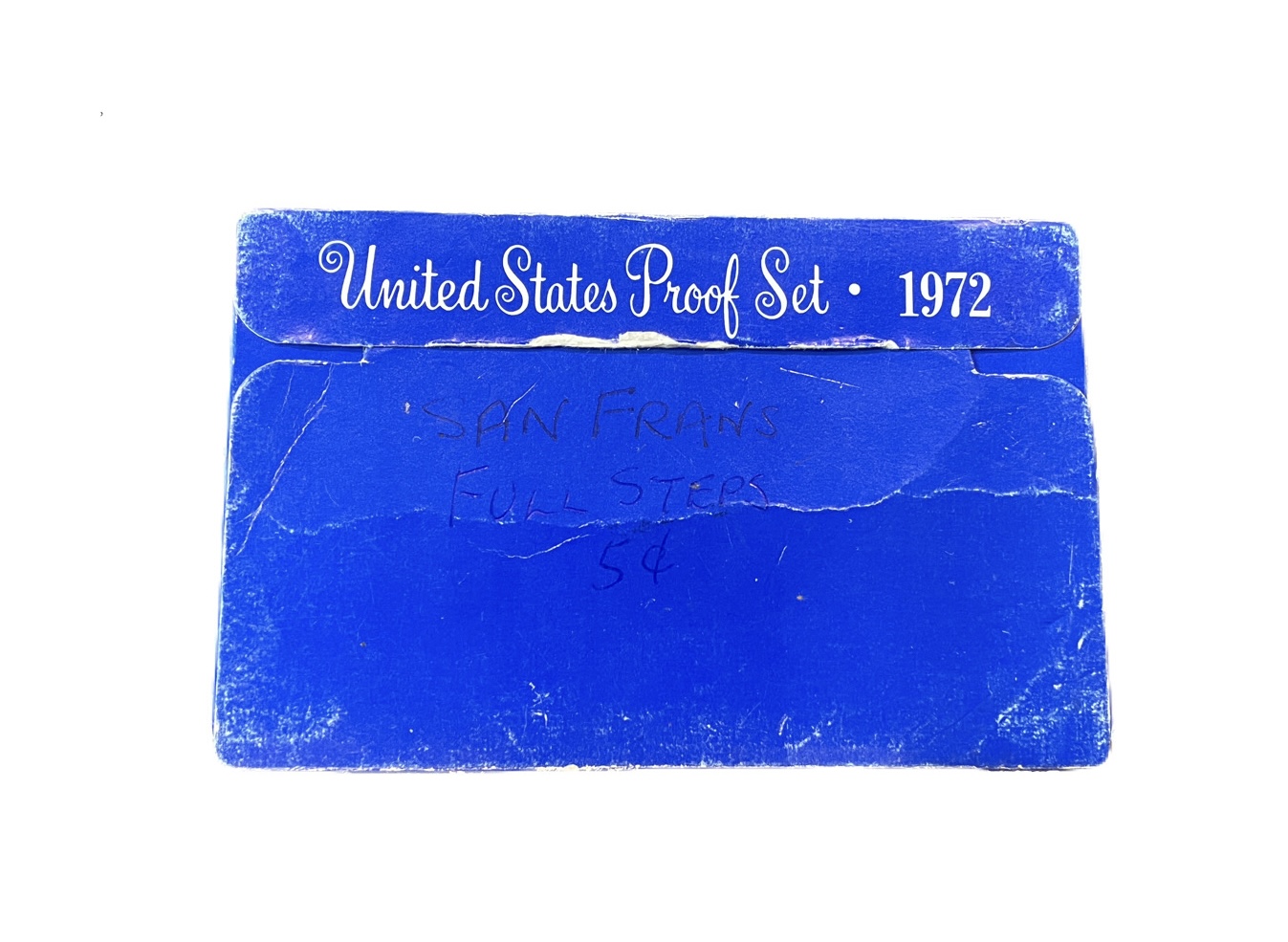 США набор из 5 монет (1, 5, 10 (дайм), 25 (квотер, 1/4 доллара) и 50 (1/2 доллара) центов) 1972 в оригинальной упаковке KM PS134 (164a, A192, 195a, 201 и 202b) PROOF 8-2-06-80