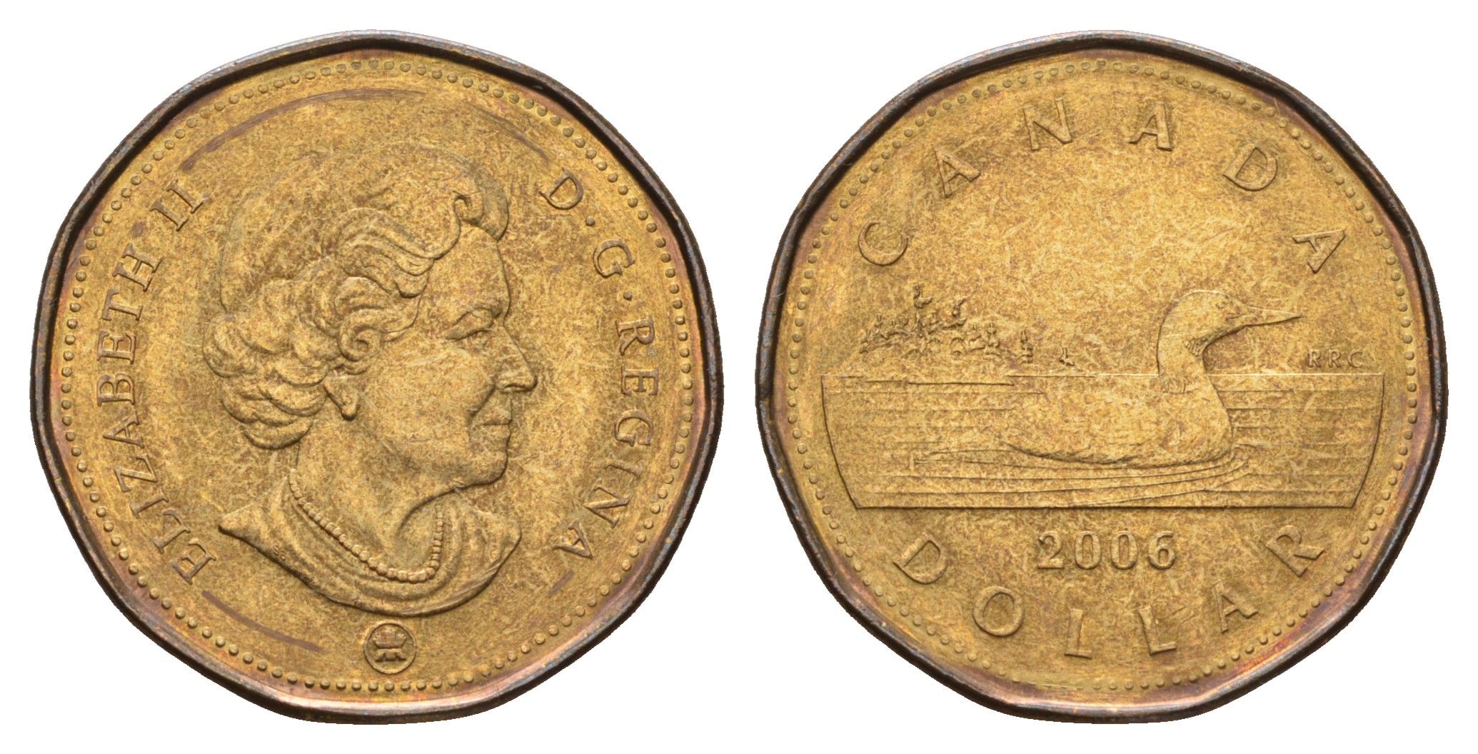 Канада 1 доллар 2006 Елизавета II (1952-2022), утка KM 495 никель плакированный бронзой aUNC 108-354