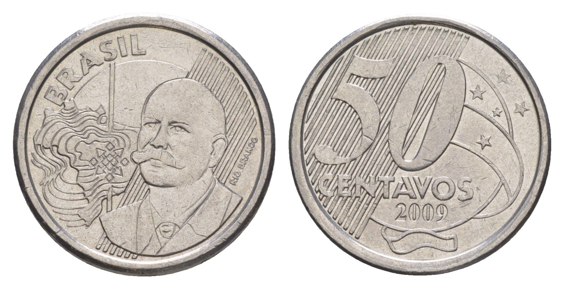 Бразилия 50 сентаво 2009 KM 651a нержавеющая сталь 4648-1216