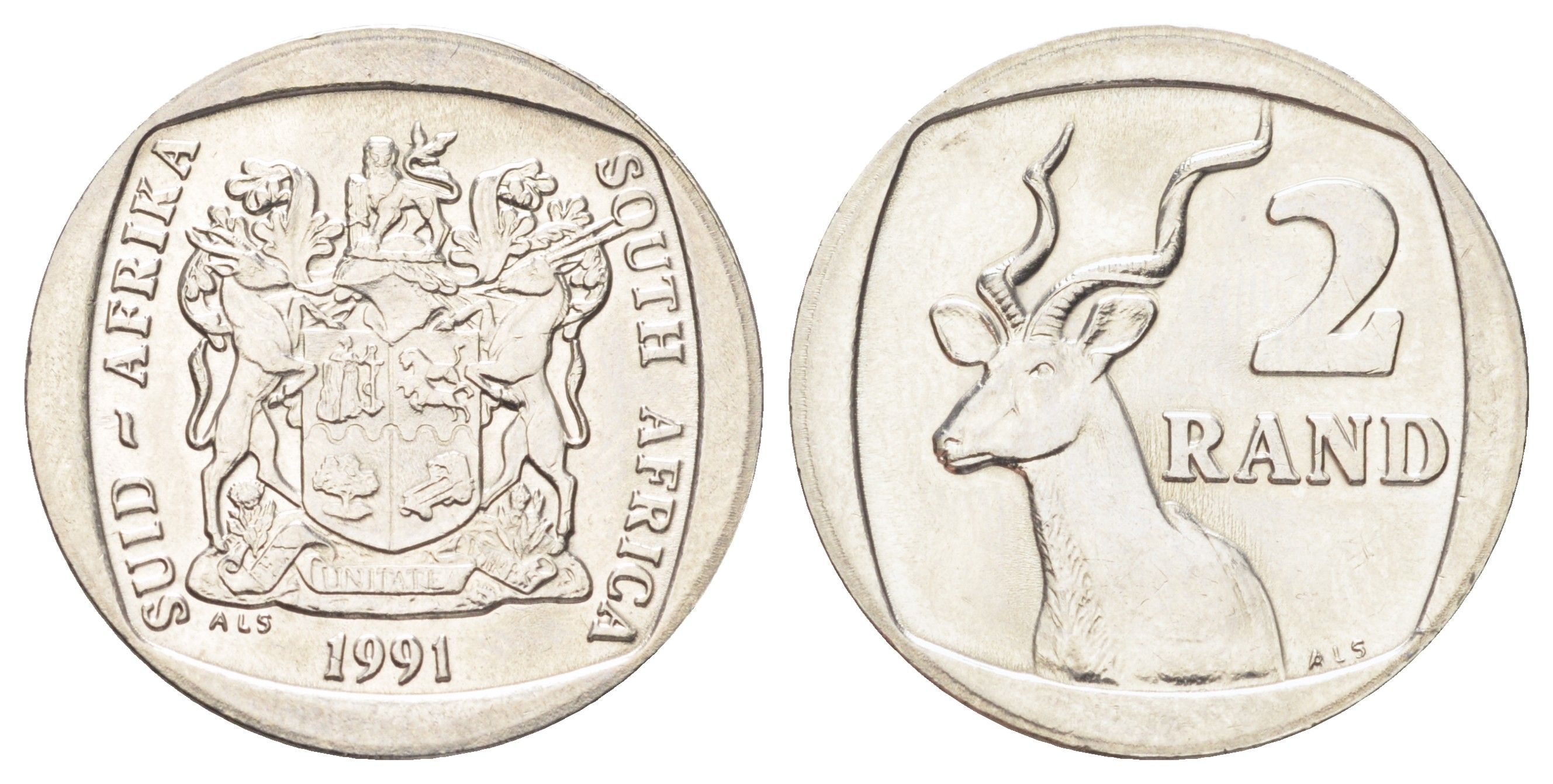 ЮАР 2 ранда 1991 KM 139 медь плакированная никелем UNC 4695-1131