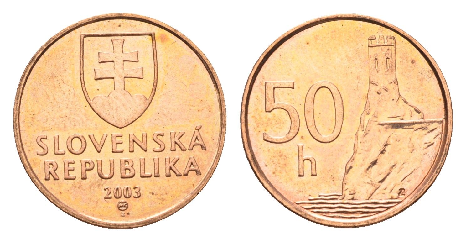 Словакия 50 геллеров 2003 KM 35 сталь плакированная медью UNC 28-1141