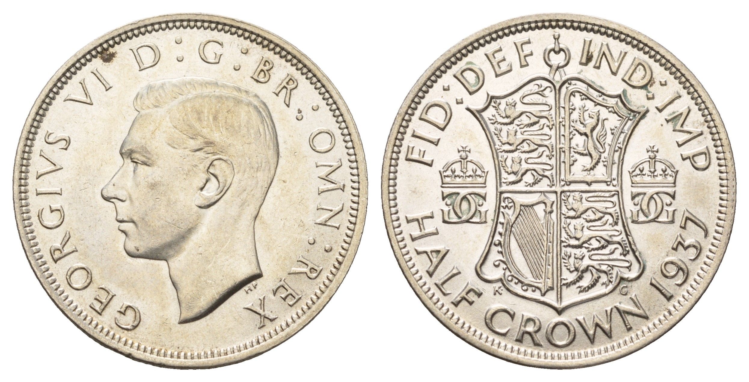 Великобритания 1/2 кроны 1937 Георг VI (1936-1952) KM 856, Spink 4080 серебро aUNC 270-231