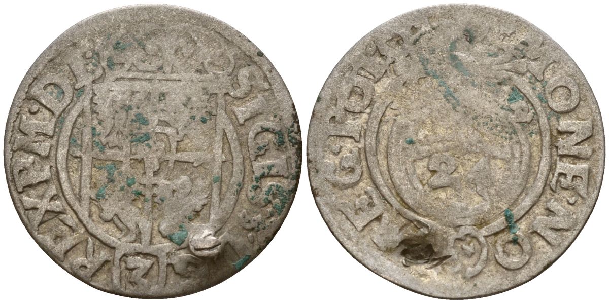 Польша 3 полкера (3 полторака - 1 крейцер) ND (1620-1627) Сигизмунд III Ваза (1587-1632) KM 41 серебро 4158-1053