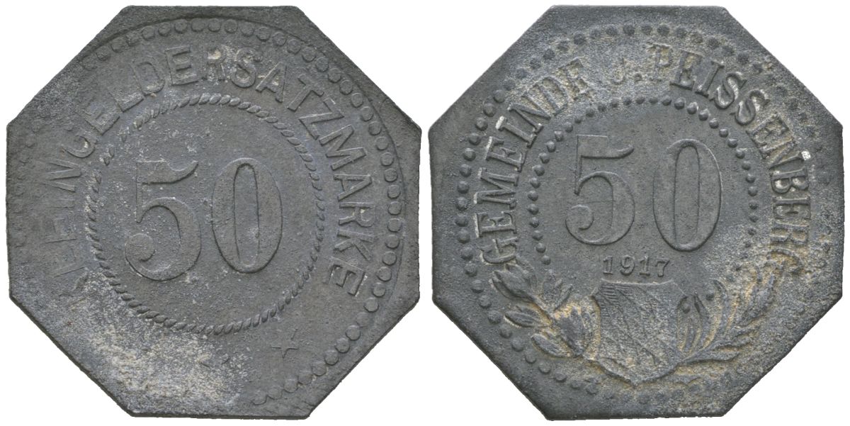Пайсенберг (Бавария) 50 пфеннигов 1917 Funck 557.3 цинк 4379-412