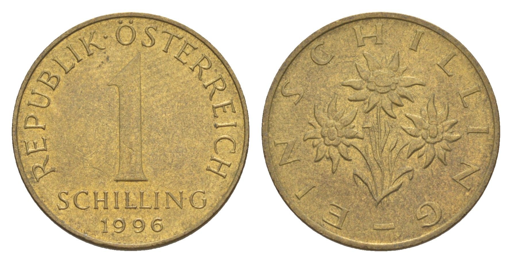 Австрия 1 шиллинг 1996 KM 2886 алюминиевая бронза UNC 4563-237