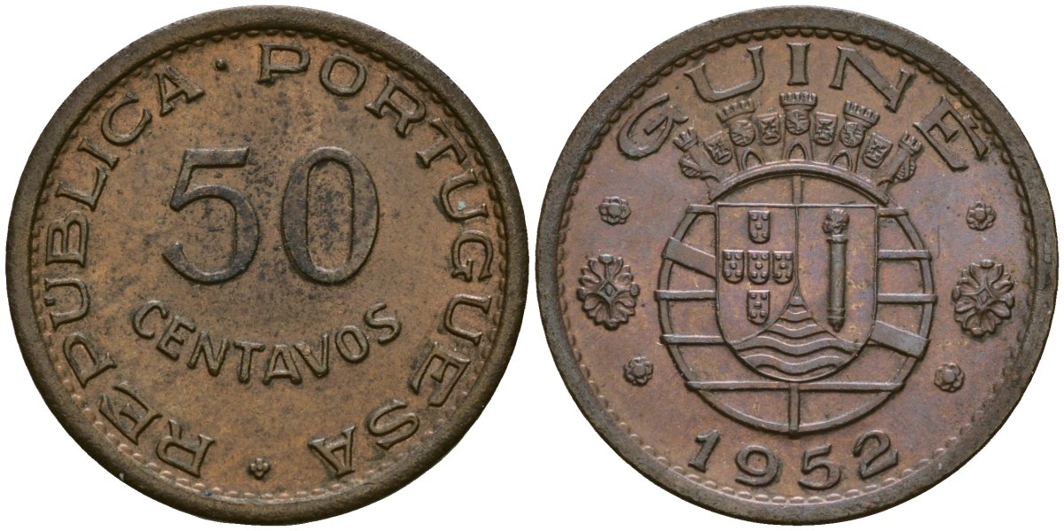Гвинея-Бисау 50 сентаво 1952 KM 8 бронза 4132-1234