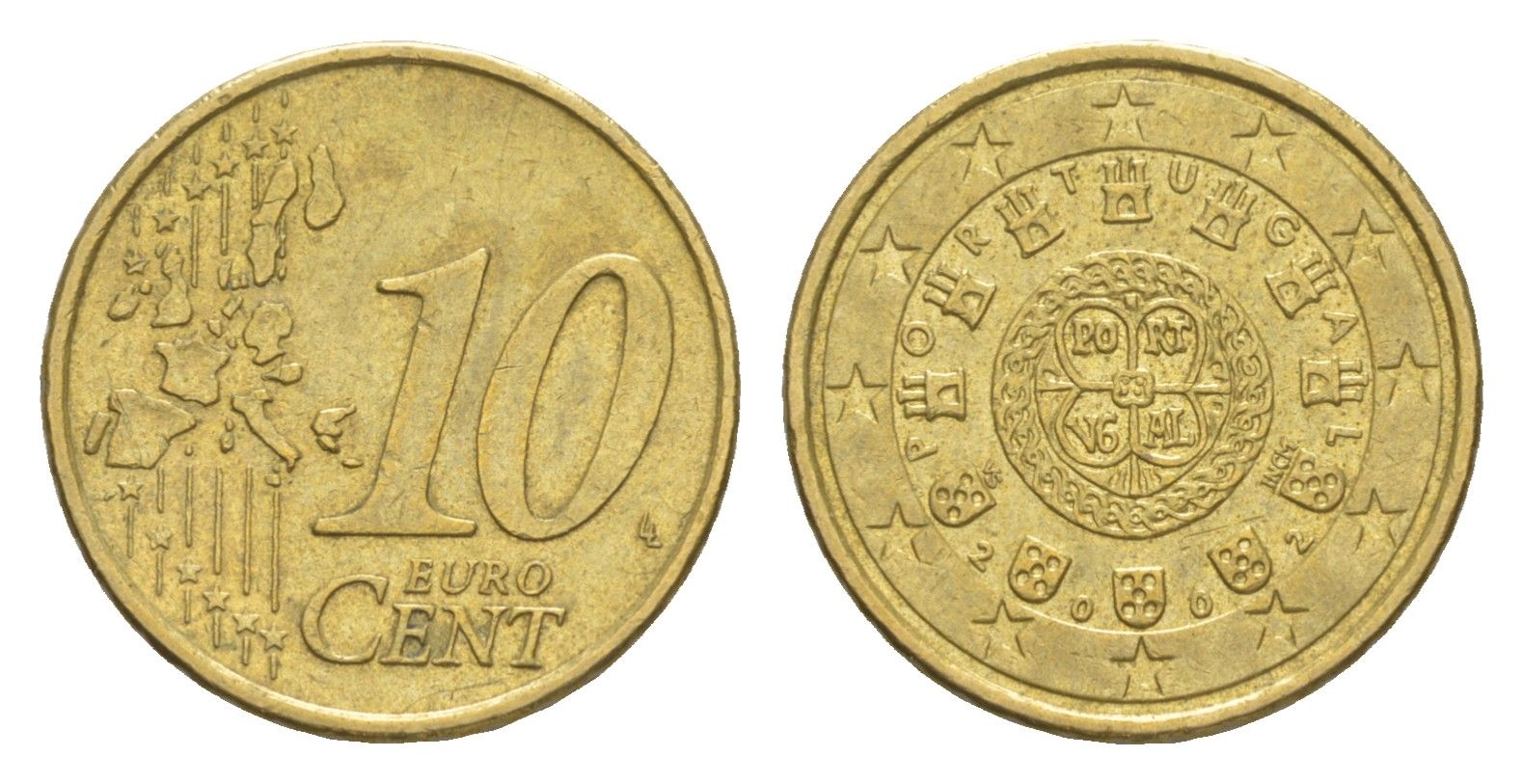 Португалия 10 евроцентов 2002 KM 743 нордик 4649-1239