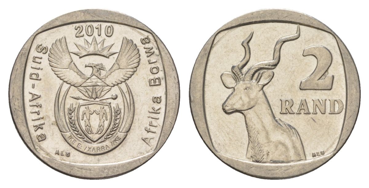 ЮАР 2 ранда 2010 KM 498 медь плакированная никелем UNC 4628-233
