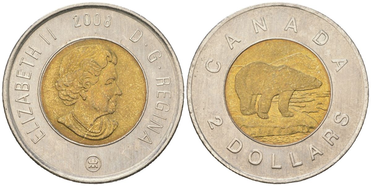 Канада 2 доллара 2008 KM 837 биметалл 4395-1117