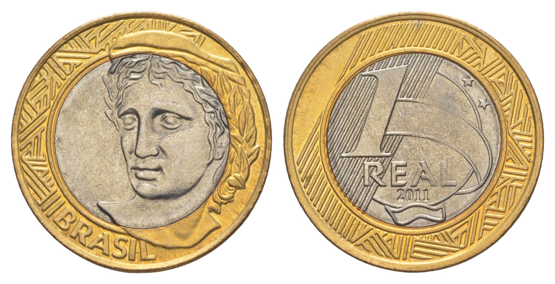 Бразилия 1 реал 2011 KM 652a биметалл UNC 4646-133