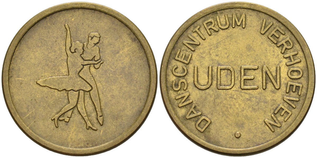 Нидерланды жетон DAVSCENTRUM VERHOEVEN, город Uden, диаметр 22 мм. латунь 4577-1023