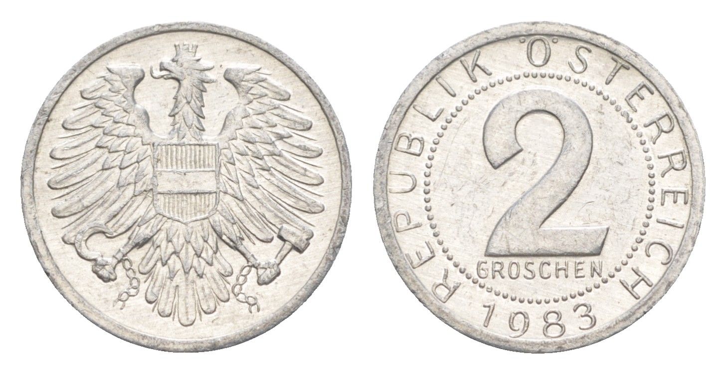 Австрия 2 гроша 1983 KM 2876 алюминий 4564-1111