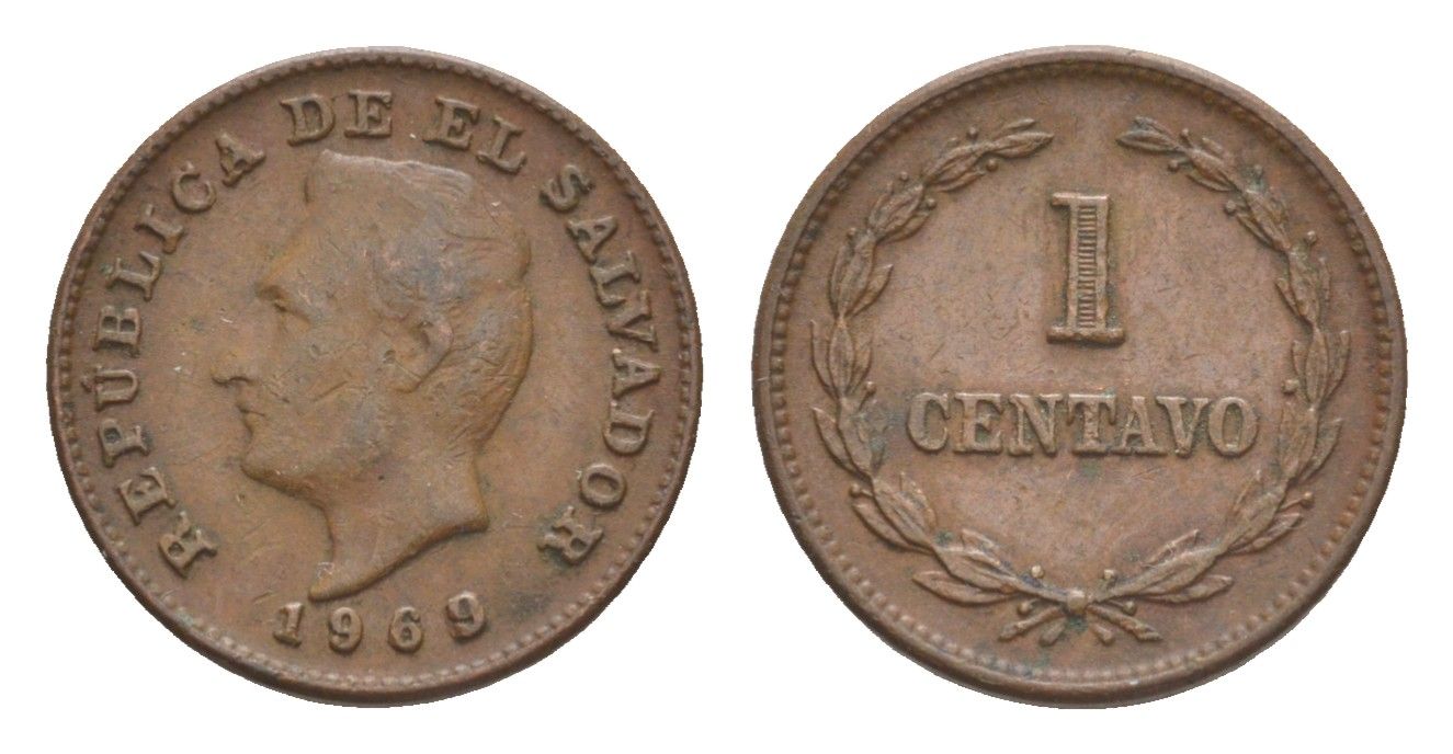 Сальвадор 1 сентаво 1969 KM 135.1 бронза 4644-222