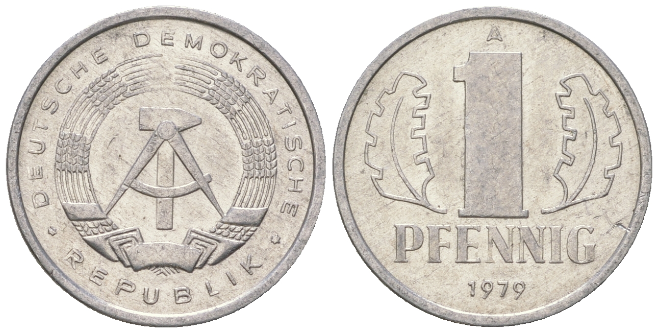 ГДР 1 пфенниг 1979 A KM 8.1 алюминий 4651-1254