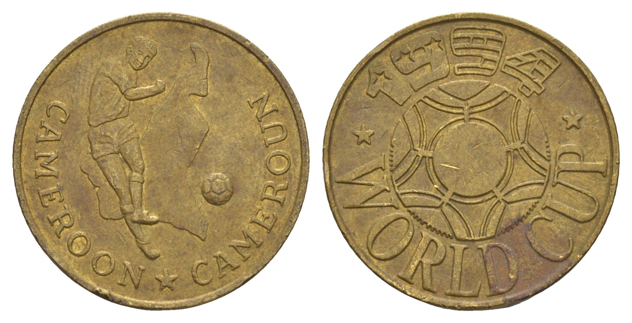 США медаль "Чемпионат мира 1994 - сборная Камеруна" 1994 диаметр 27 мм, вес 9,2 гр медно-никель 4656-544