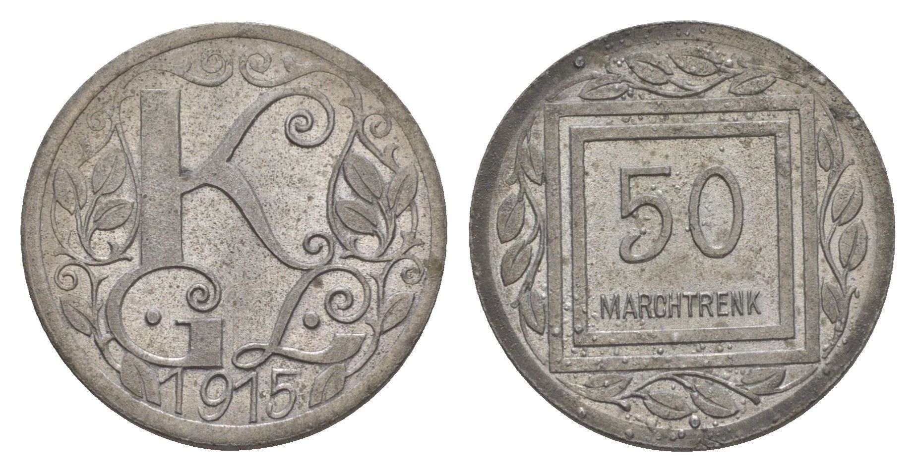 Австрия, Мархтренк 50 пфеннигов 1915 лагерь военнопленных Men05 16278.7, Men18 20418.7 цинк aUNC 1527-1441