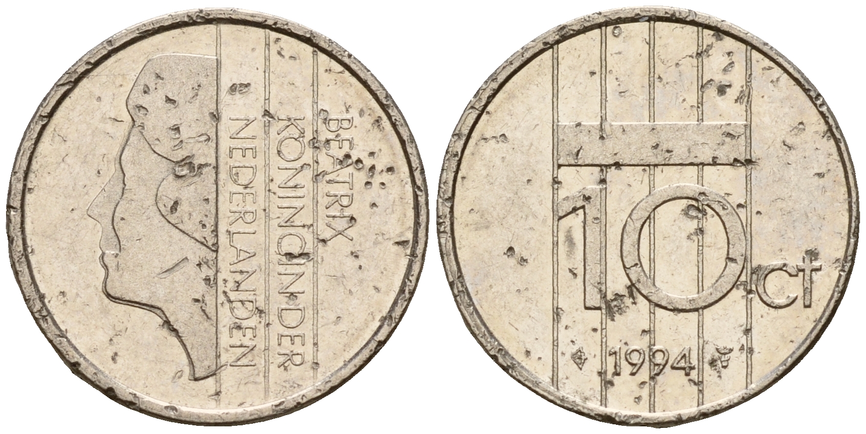 Нидерланды 10 центов 1994 Беатрикс (1980-2013) KM 203 никель    4598-416