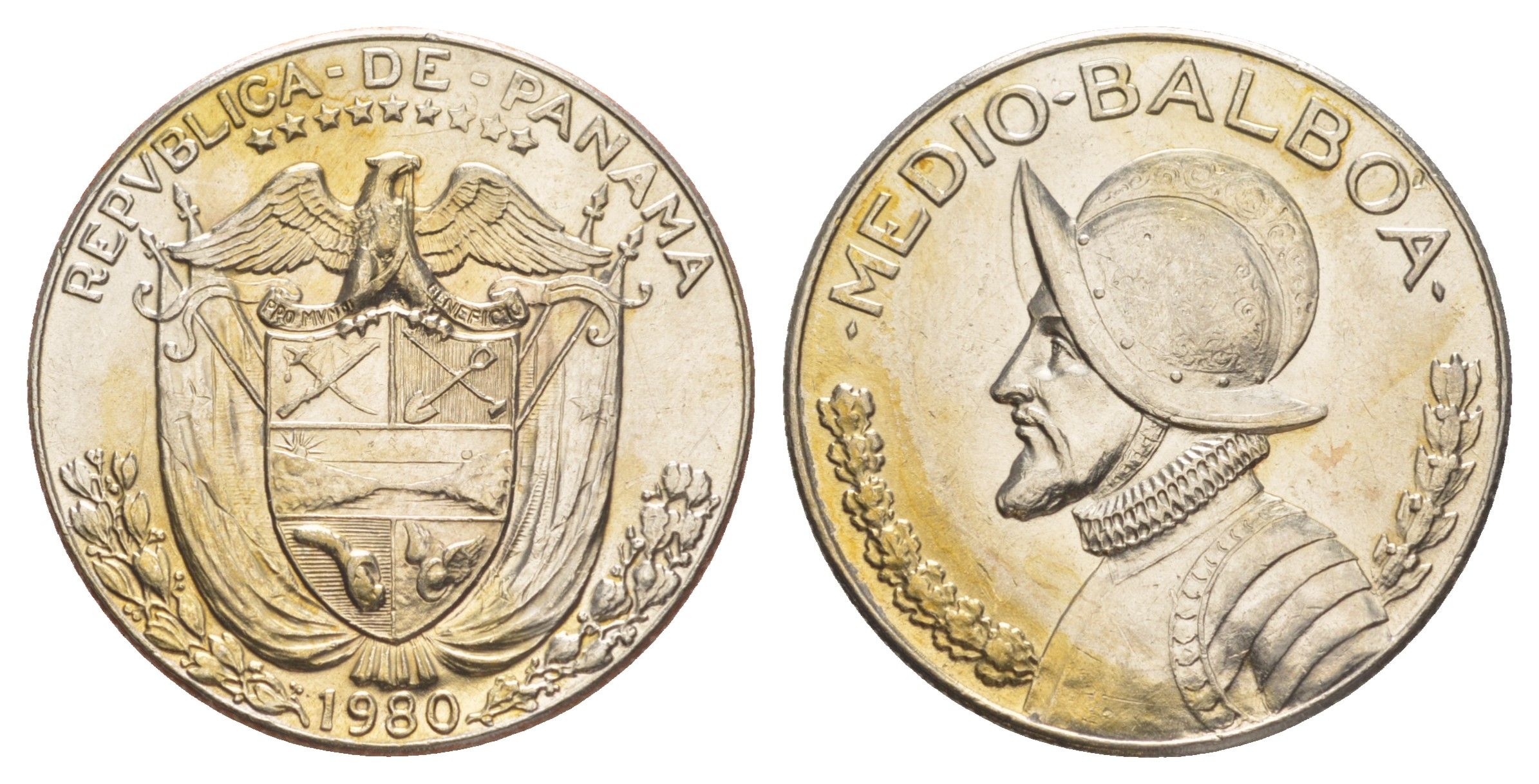 Панама 1/2 бальбоа (50 сентесимо) 1980 KM 12b медь плакированная медно-никелем 4634-1134