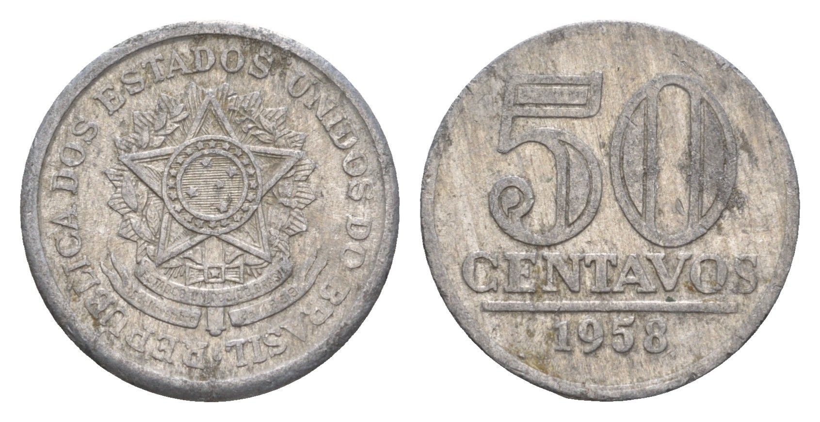 Бразилия 50 сентаво 1958 KM 569 алюминий 4655-1119