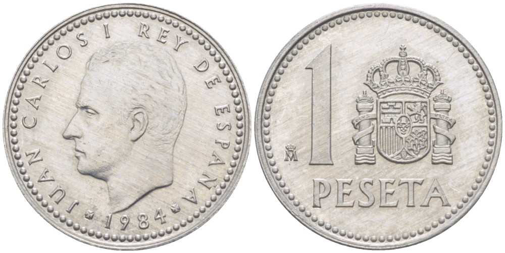 Испания 1 песета 1984 Хуан Карлос I (1975-2014) KM 821 алюминий 213-141