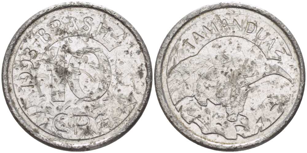 Бразилия 10 крузейро реал 1993 муравьед KM 628 нержавеющая сталь 4388-257