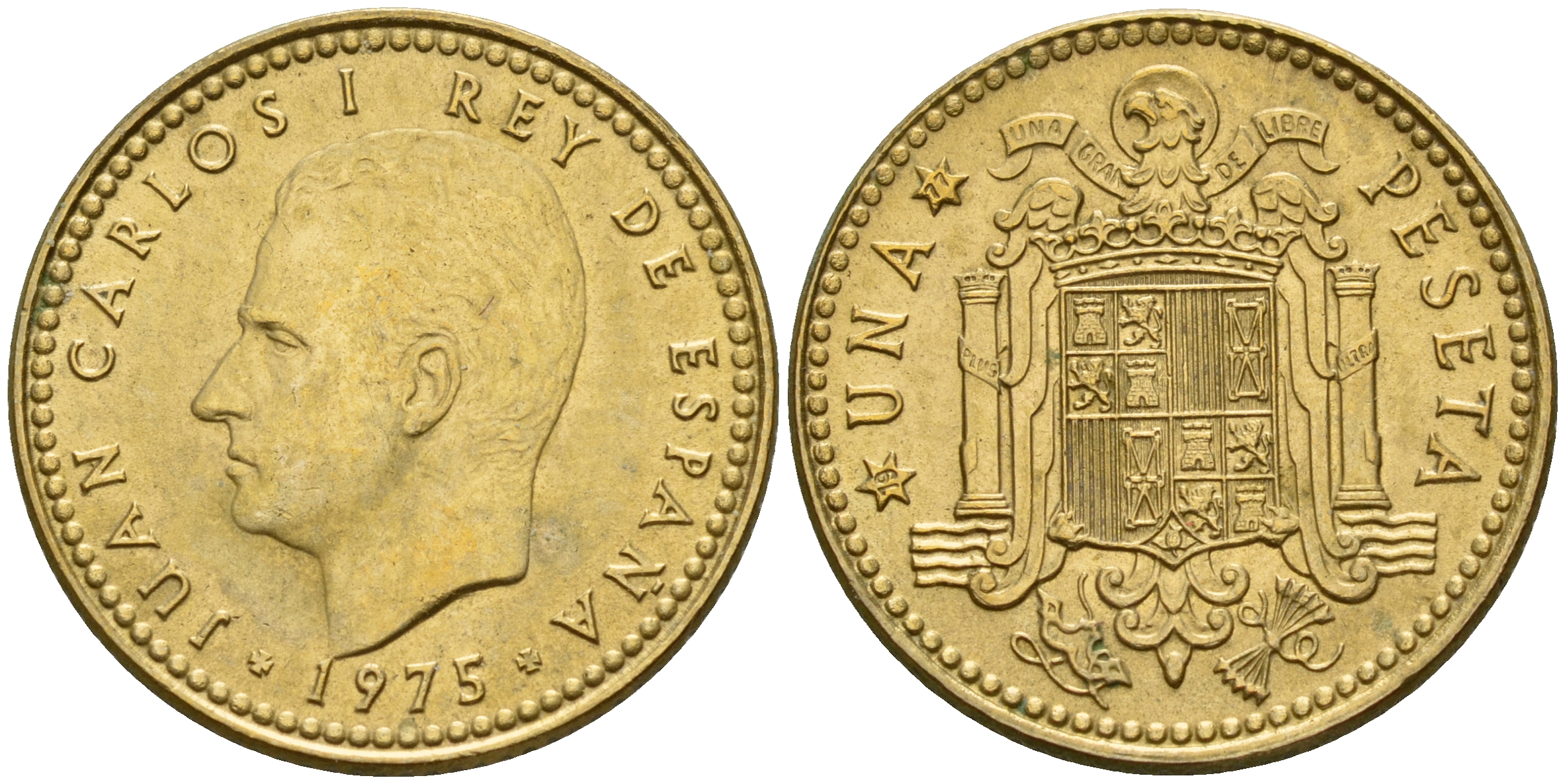 Испания 1 песета 1977 Хуан Карлос I (1975-2014) KM 806 алюминиевая бронза    4598-1244