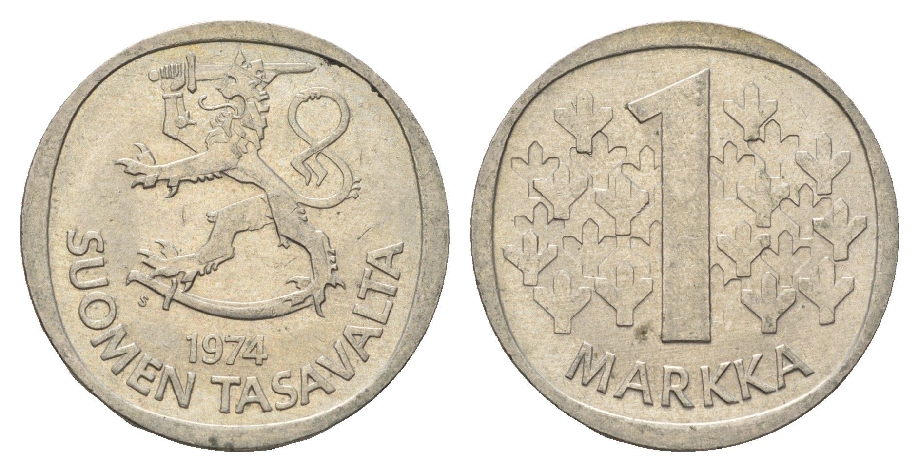 Финляндия 1 марка 1974 KM 49a медно-никель 4637-243