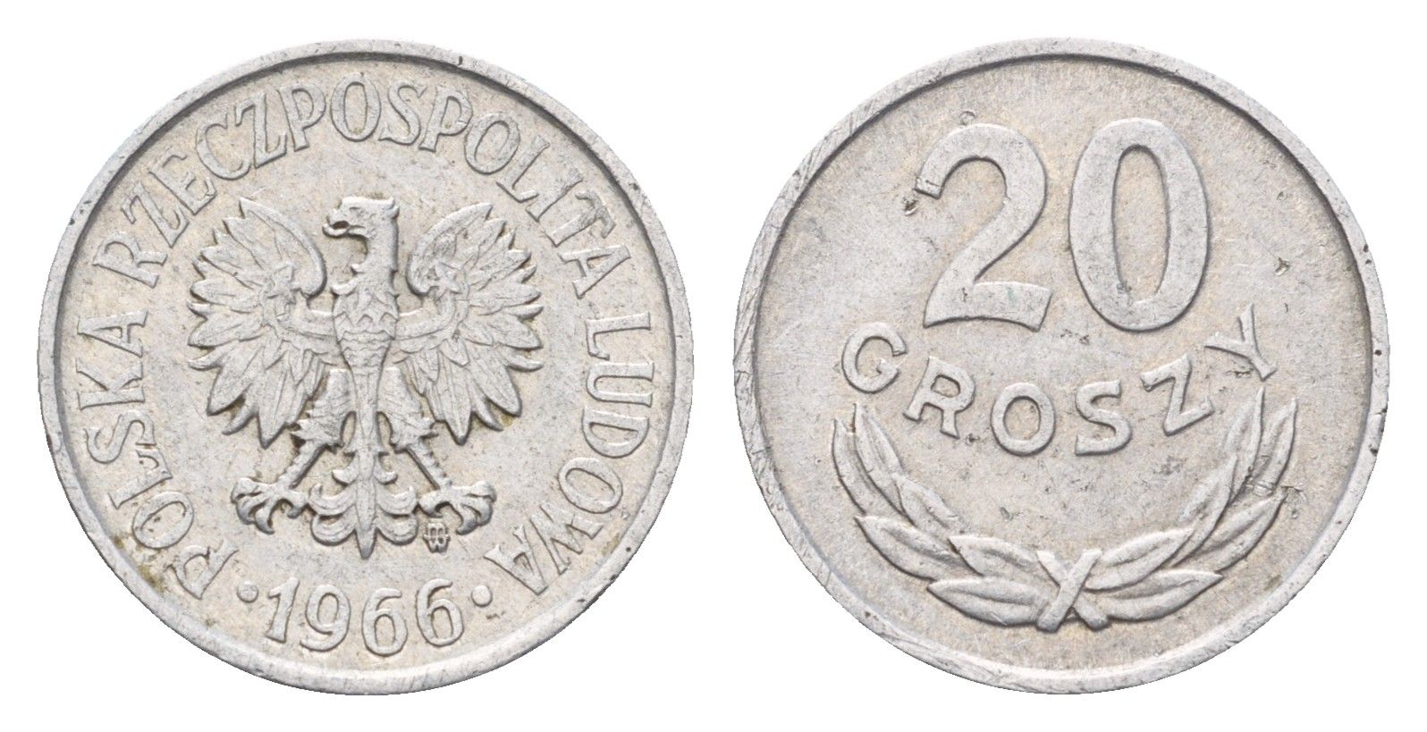 Польша 20 грошей 1966 Y A47 алюминий 4685-1158