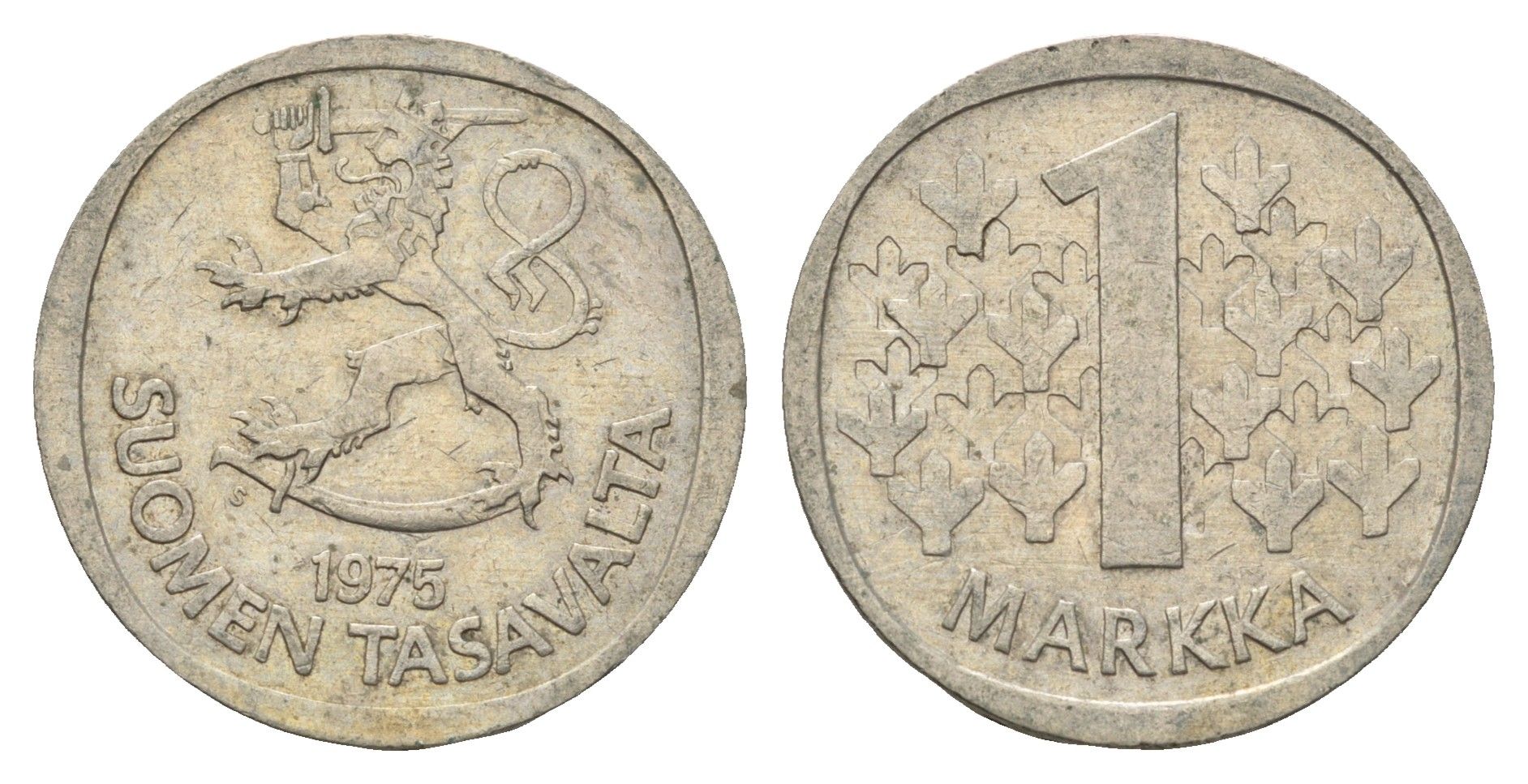 Финляндия 1 марка 1975 KM 49a медно-никель 4637-245