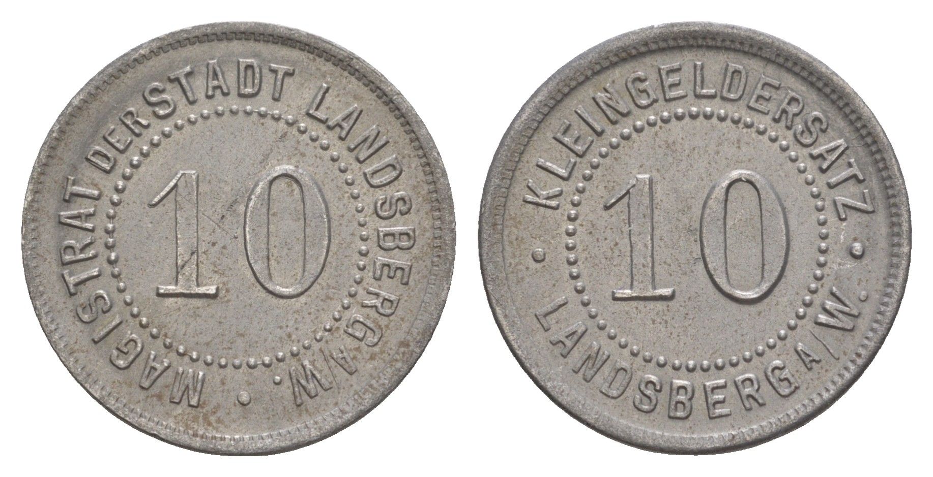 Ландсберг-ан-дер-Варте 10 пфеннигов ND (1917) Funck 270.7, Men18 17840.7 железо 4636-1066