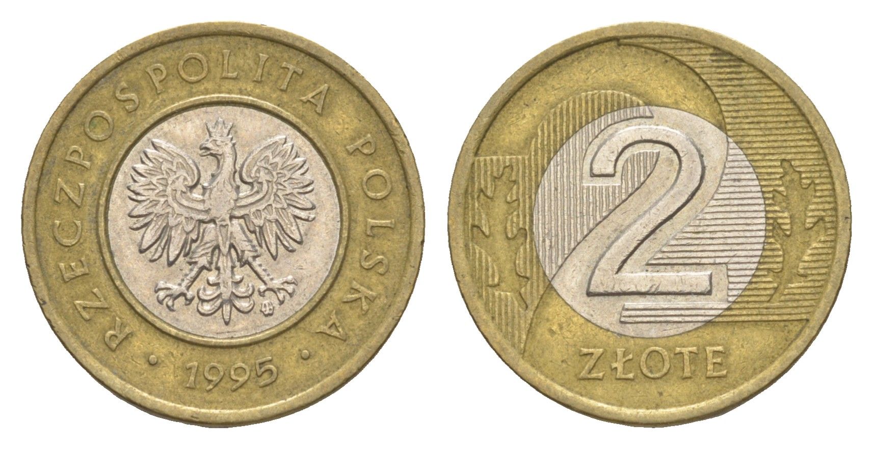 Польша 2 злотых 1995 Y 283 биметалл 4381-924