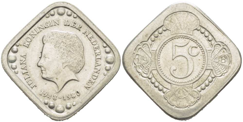 НИДЕРЛАНДЫ ЖЕТОН 1980 КОРОЛЕВА ЮЛИАНА (1948-1980) медно-никель 217-834