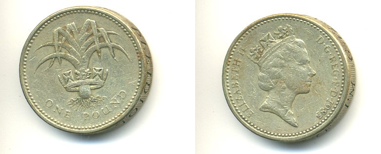 Великобритания 1 фунт 1985 Елизавета II (1952-2022) KM 941, Spink 4331 никель латунь 59-115