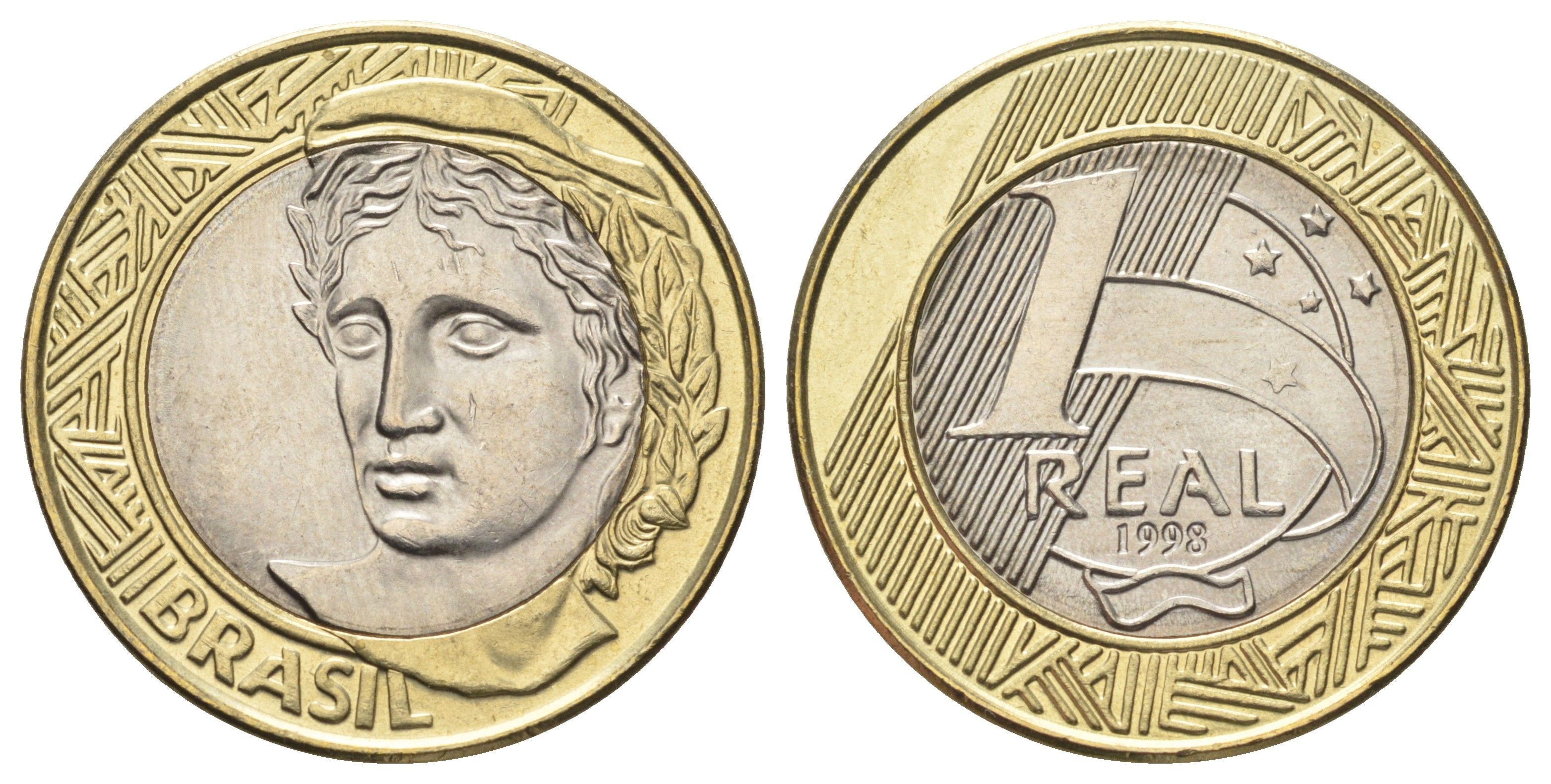 Бразилия 1 реал 1998 KM 652 биметалл UNC 4127-1623