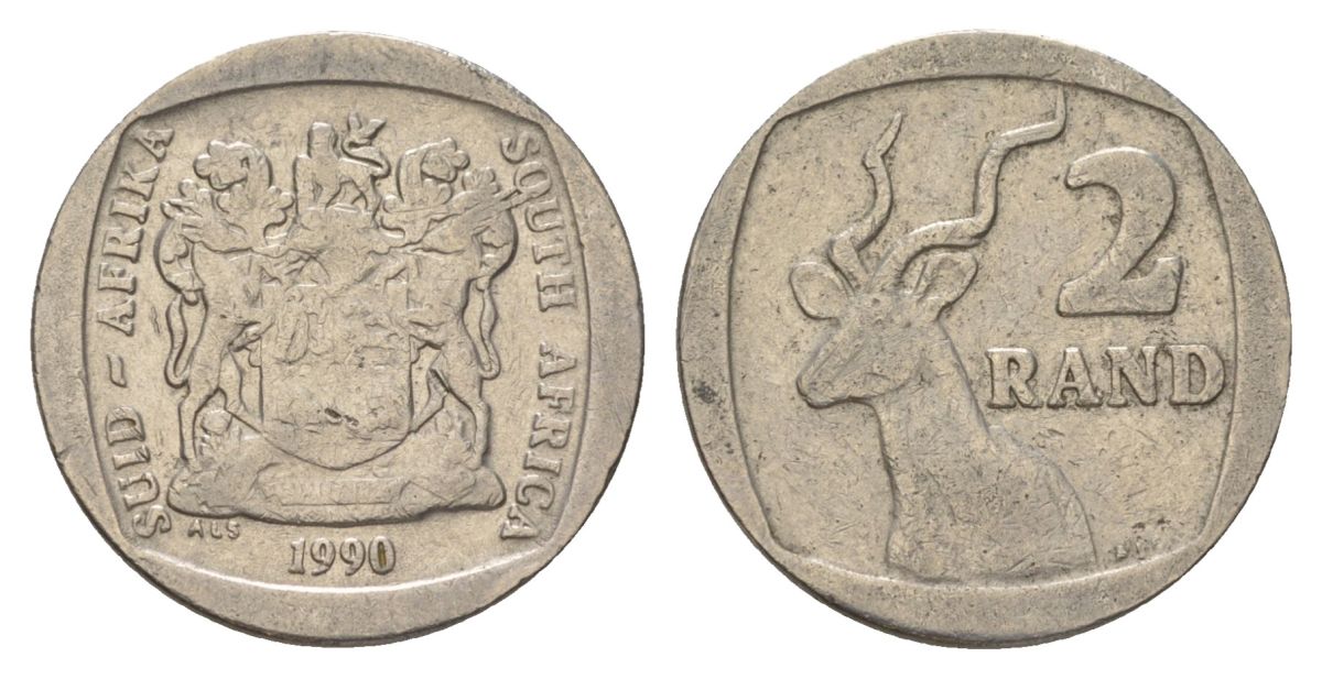 ЮАР 2 ранда 1990 KM 139 медь плакированная никелем 4626-1033