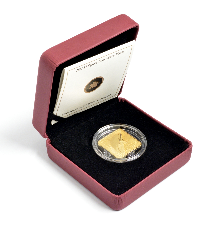 Канада 3 доллара 2011 касатка, позолота KM NEW серебро PROOF 4-3-4-18