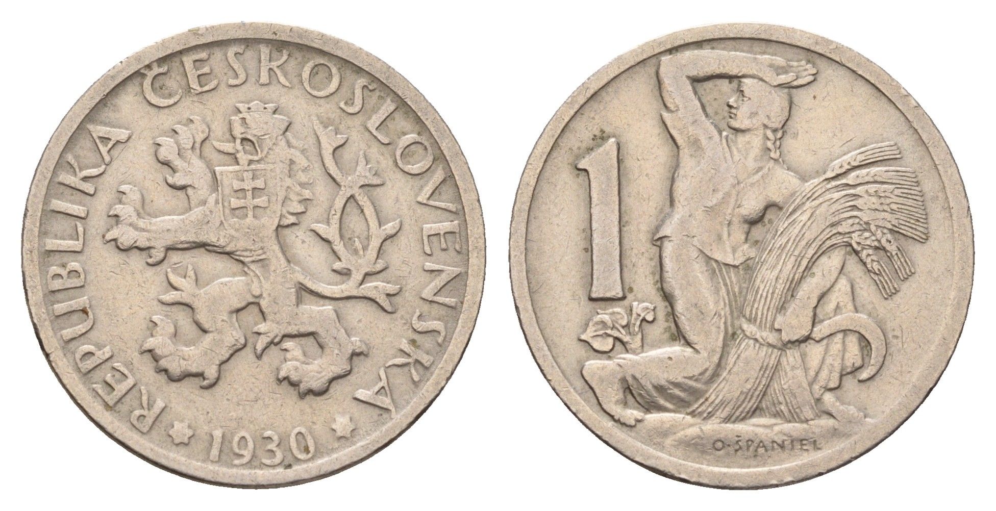 Чехословакия 1 крона 1930 KM 4 медно-никель 4116-946