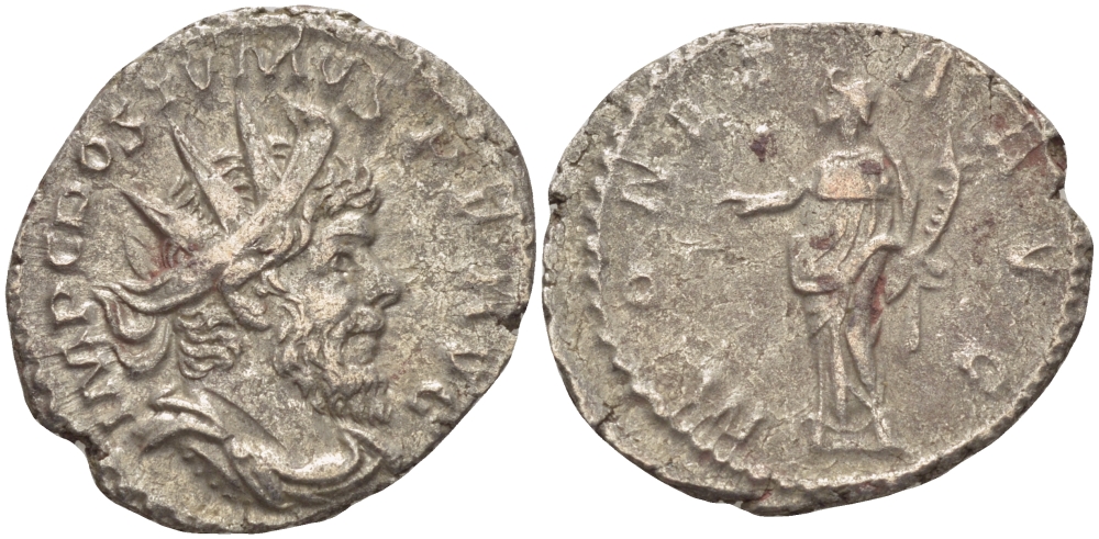 Римская Империя (императоры в Галлии) антониниан 260 - 269 Постум. IMP C POSTVMVS P F AVG / MONETA AVG, Монета с весами и рогом Изобилия, Колония Агриппины, Good Very fine RIC 315 биллон 1073-12-74