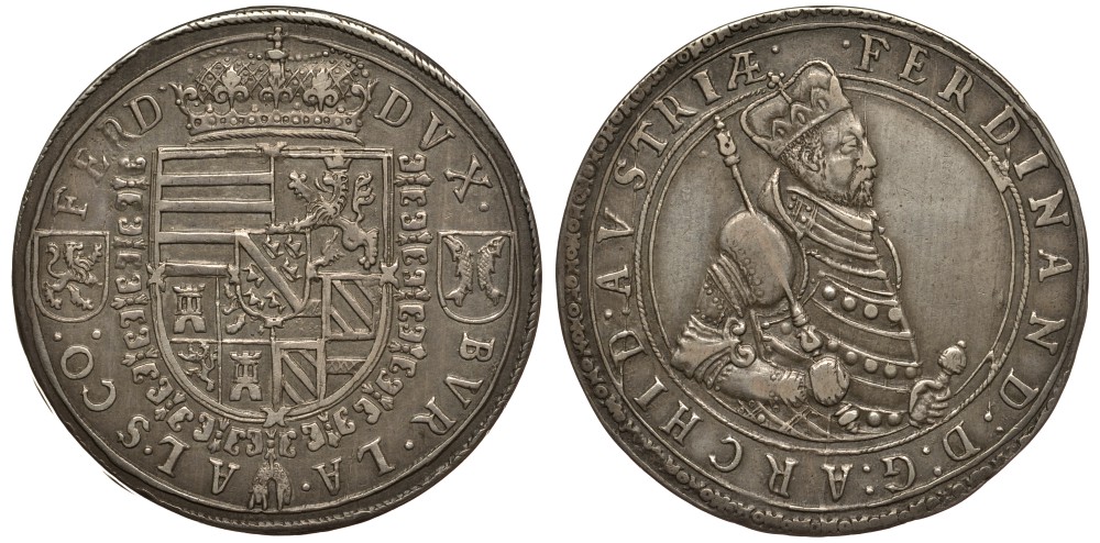 Австрия, Священная Римская империя 2 талера 1564-1595 Эрцгерцог Фердинанд II Dav. 8093 серебро 10-002-58