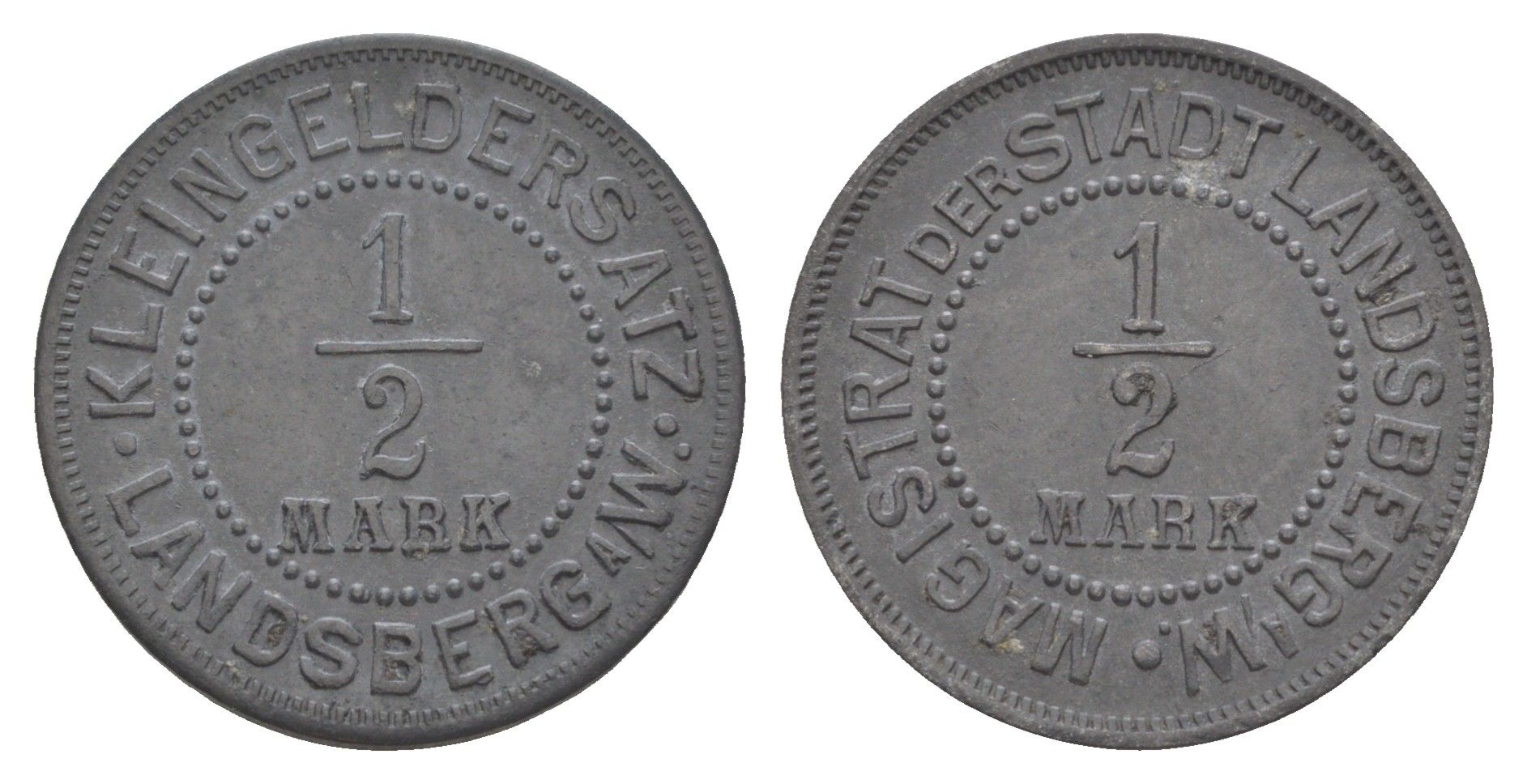 Ландсберг-ан-дер-Варте (Гожув-Велькопольски) 1/2 марки ND (1917) Funck 270.5, Men18 17840.8 цинк 4582-832